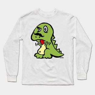 T-rex Hates Mustache Long Sleeve T-Shirt